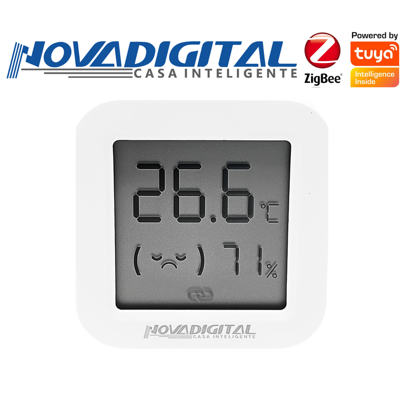 Sensor Zigbee de Temperatura e Umidade com Display – Novadigital