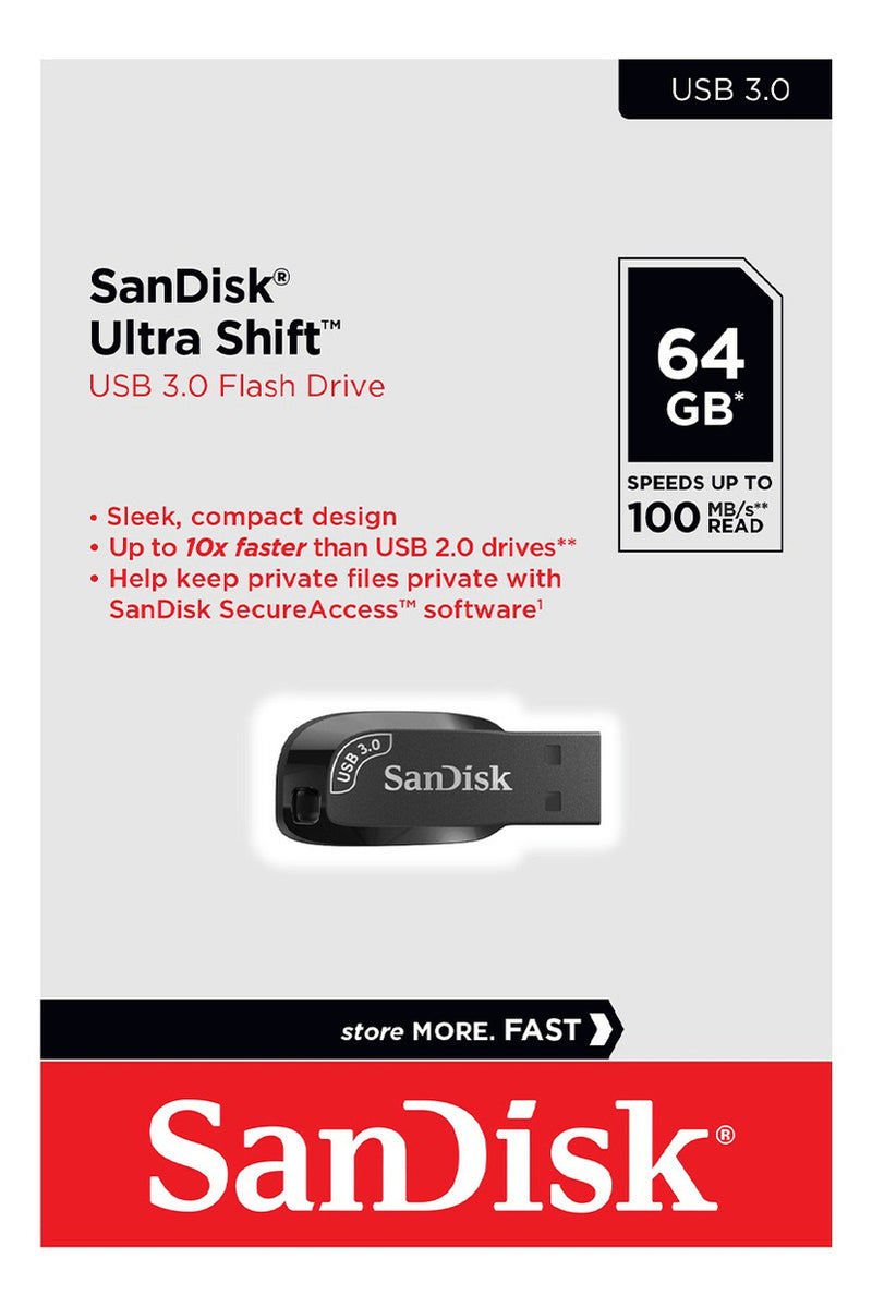 Pen Drive 64Gb Sandisk Ultra Shift Flash Drive Usb 3.0