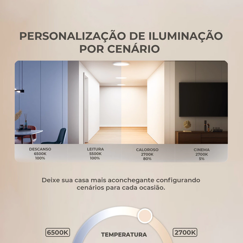 Lâmpada Inteligente Wi-Fi 15W RGB Controle por Voz  Iluminação Dimerizável - Novadigital