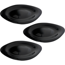 Conjunto de Pratos de Vidro Quadrado Preto 28x2,5cm Resistente Design Elegante Robusto Moderno