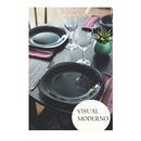 Conjunto de Pratos de Vidro Quadrado Preto 28x2,5cm Resistente Design Elegante Robusto Moderno