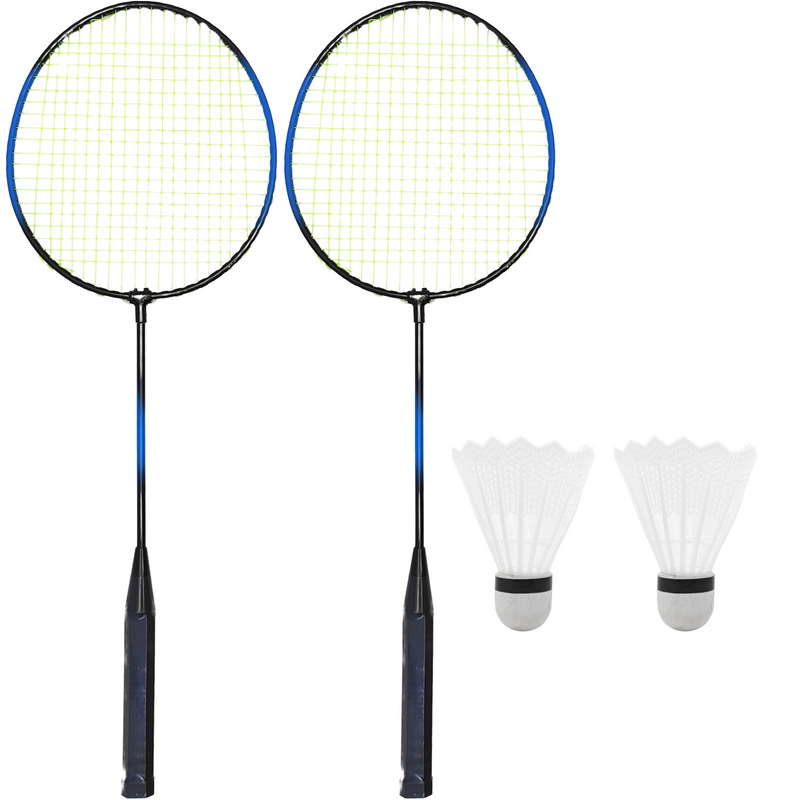 Kit Badminton com 2 Raquetes e 2 Petecas Diversão com Família e Amigos Cores Sortidas