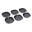 Conjunto de Pratos de Vidro Quadrado Preto 28x2,5cm Resistente Design Elegante Robusto Moderno