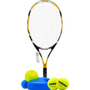 Kit Raquete de Tênis com Estojo + 3 Bolas de Tênis Amarela + Treinador de Tênis