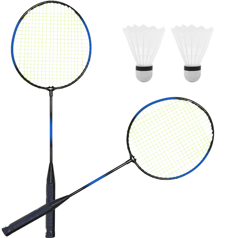 Kit Badminton com 2 Raquetes e 2 Petecas Diversão com Família e Amigos Cores Sortidas