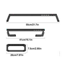 Suporte Base Multifuncional Ergonômico com LED RGB Hub USB e Organização Completa