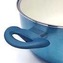 Conjunto de Panelas 7 Peças Zurich Antiaderente Azul Soft Touch Cozimento Uniforme