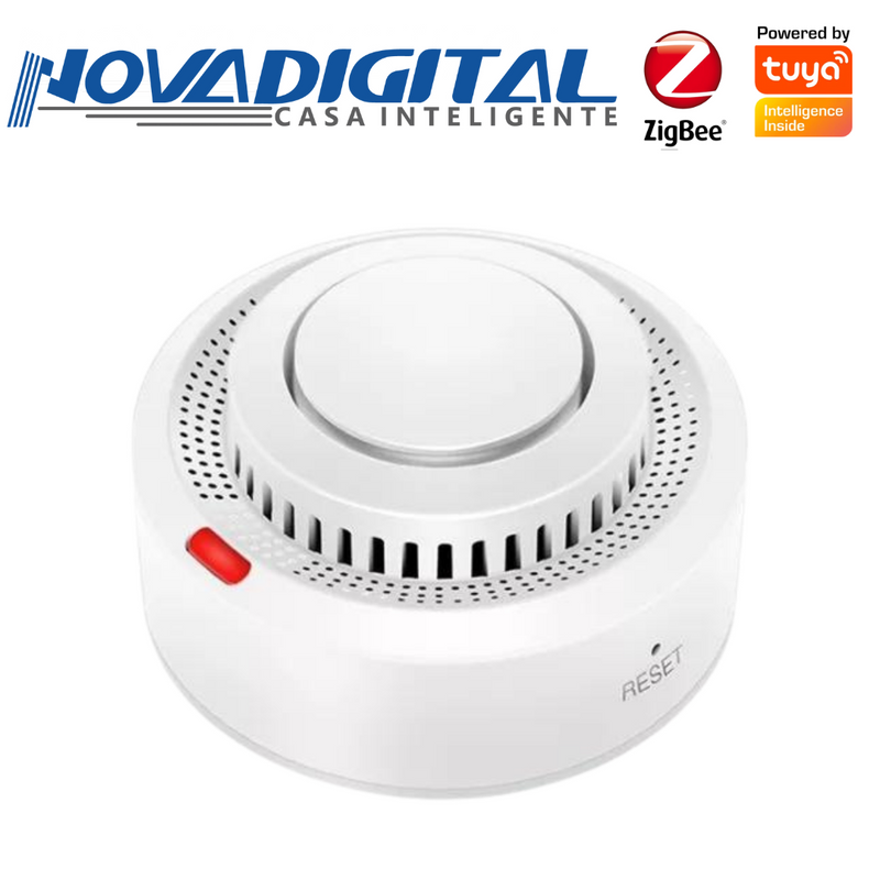 Sensor de Fumaça Inteligente Zigbee Segurança Residencial com Alerta em Tempo Real  - Novadigital