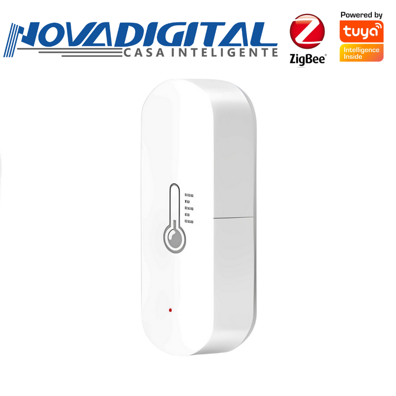 Sensor de Temperatura e Umidade Zigbee Monitoramento e Automação Inteligente - Novadigital