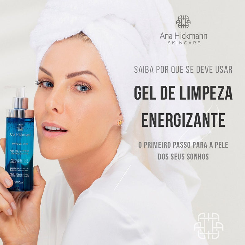 Gel de Limpeza Energizante Antioleosidade Skincare Controle de Oleosidade Limpeza Profunda Antiacne e Pele Radiante - Ana Hickmann