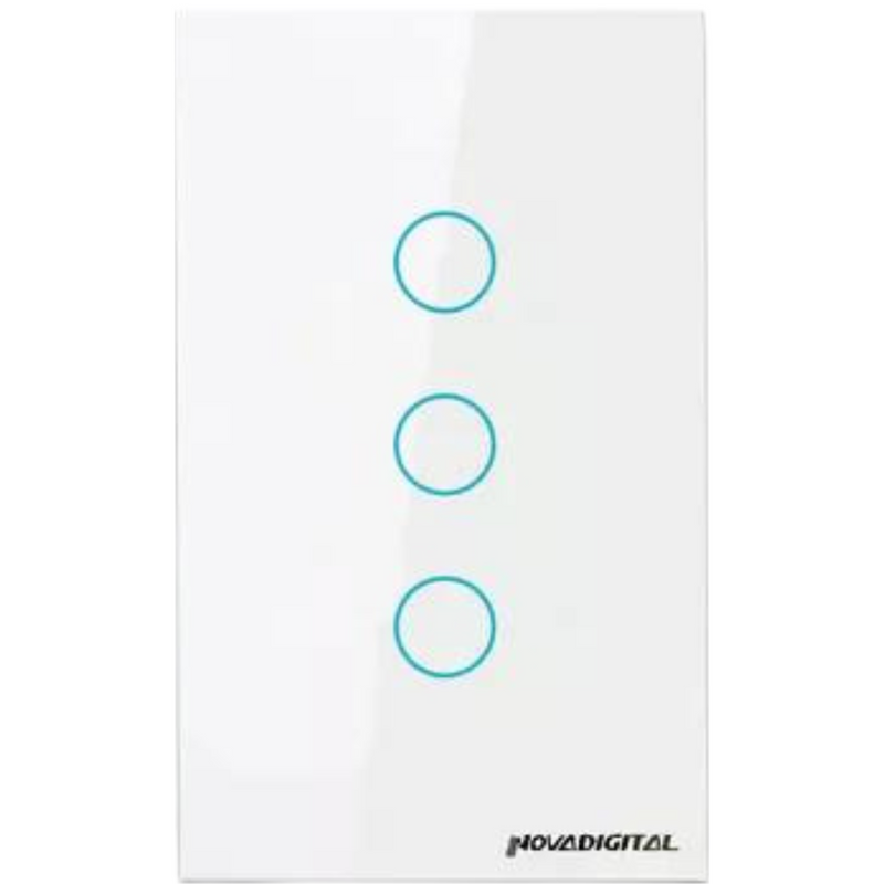 Interruptor Touch Wi-Fi com 1/2/3/4 Botões Casa Inteligente Branco - Novadigital