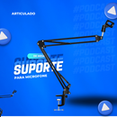 Suporte de Mesa para Microfone com Braço Articulado
