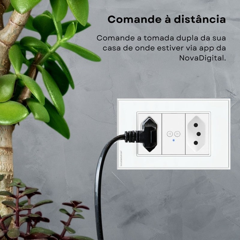 Tomada Inteligente Zigbee Controle Pelo Aplicativo Compatível com Alexa e Google Assistente - Novadigital