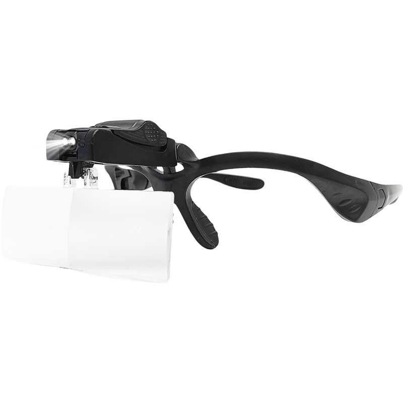 Óculos Cabeça Lupa de Aumento LED com 5 Lentes Profissional